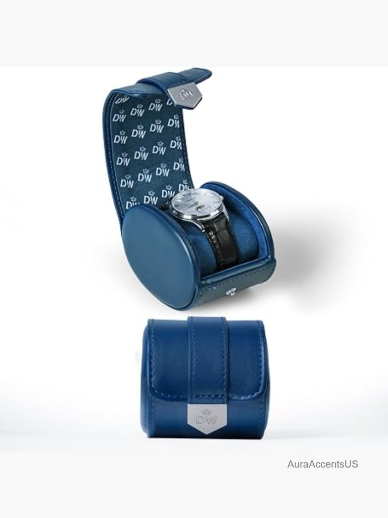 Vegan Leather Travel Watch Roll With Removable Pillow  Single Watch Case For